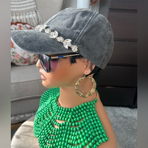Accessories - ✨NEW Gray Cap with Rhinestone Detail